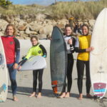 Surf à Léon 2019 ©NLSC de G à D :
Mélody Garot - Youna Baillieux - Fleur Laurans - Emilie Laurans